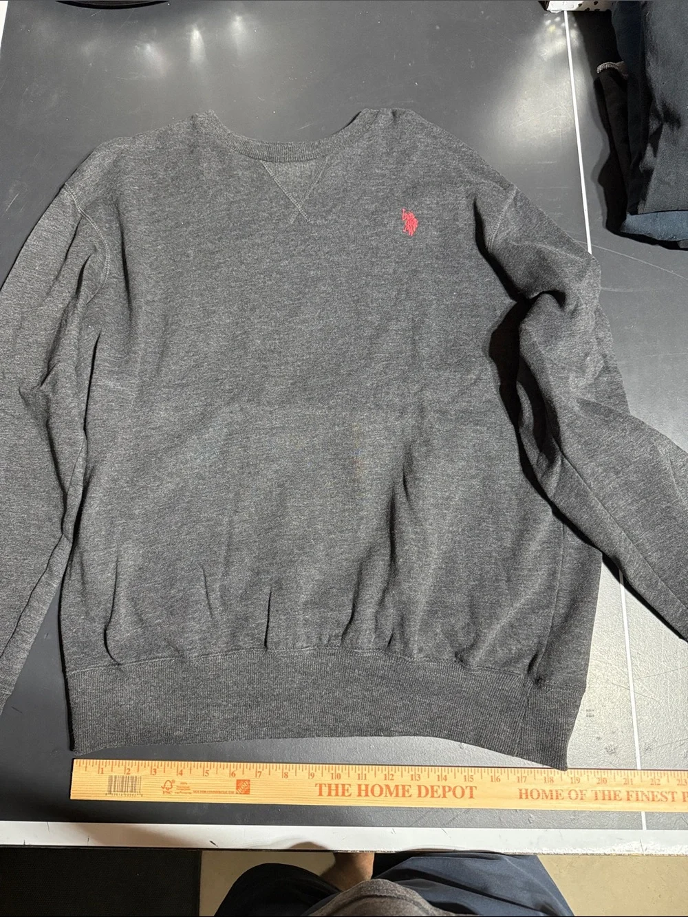 Polo by Ralph Lauren Dark Gray Crewneck Sweater with Red Polo Pony